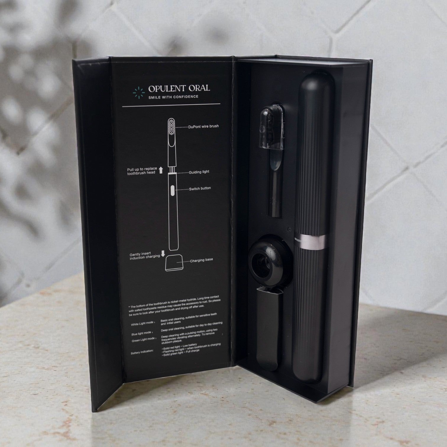 Opulent Oral Aluminium Electric Toothbrush with Travel Case