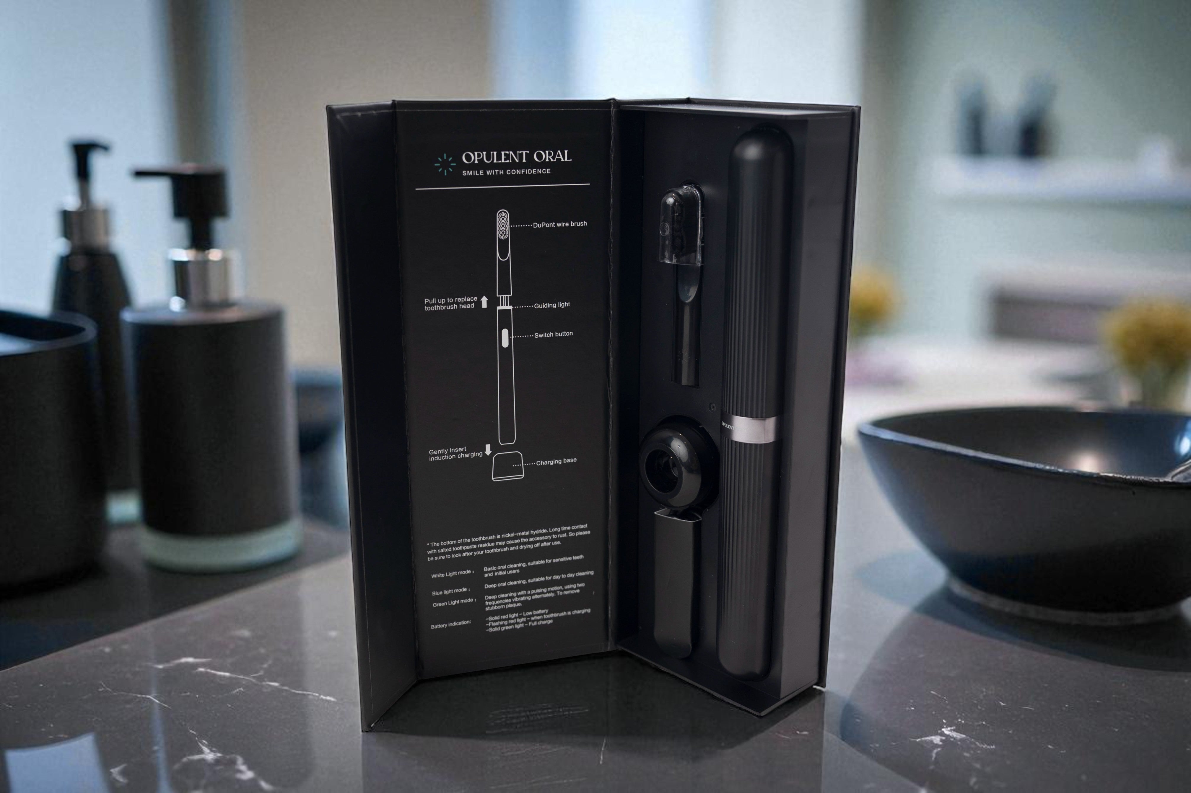 Opulent Oral Aluminium Electric Toothbrush with Travel Case