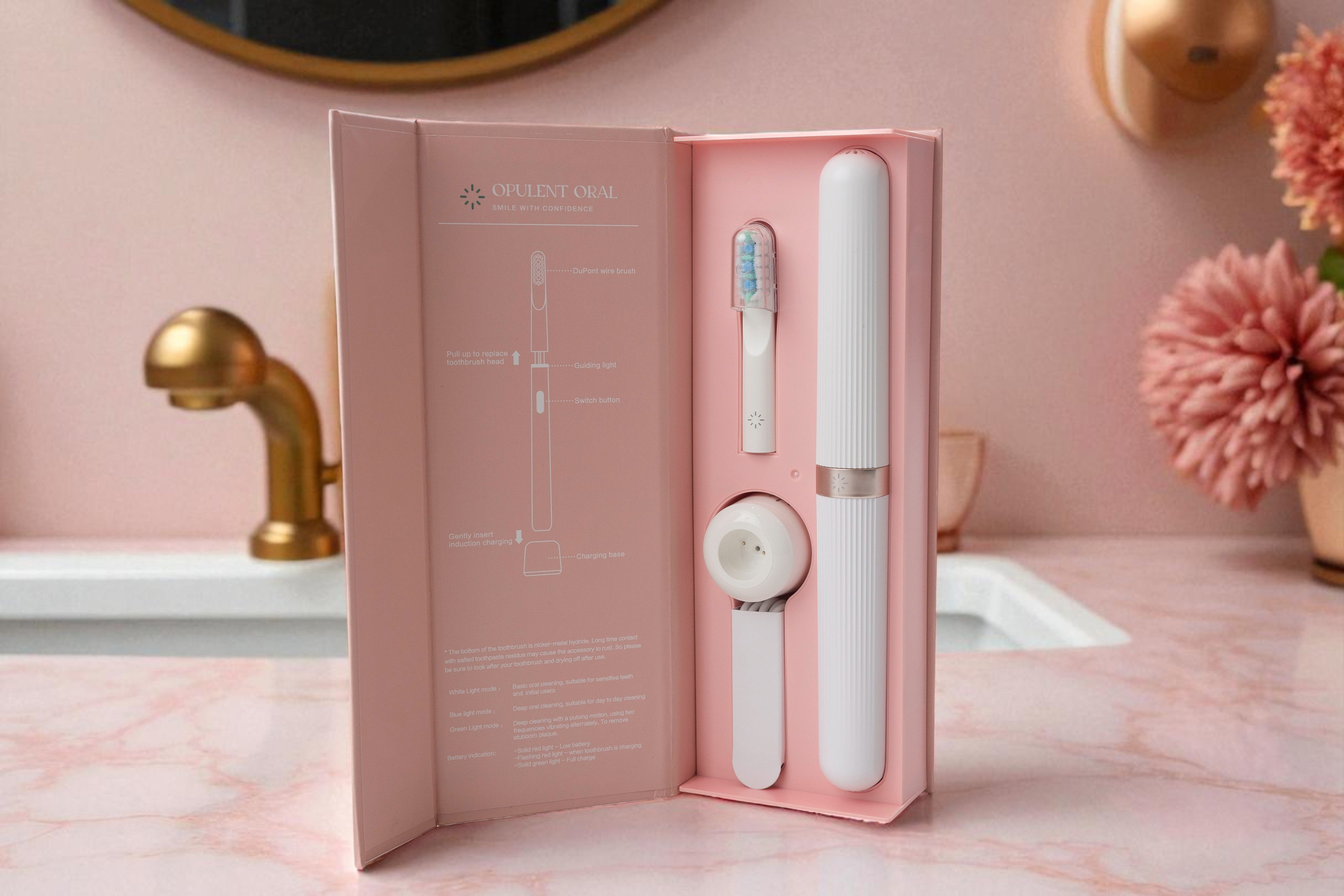 Opulent Oral Aluminium Electric Toothbrush with Travel Case