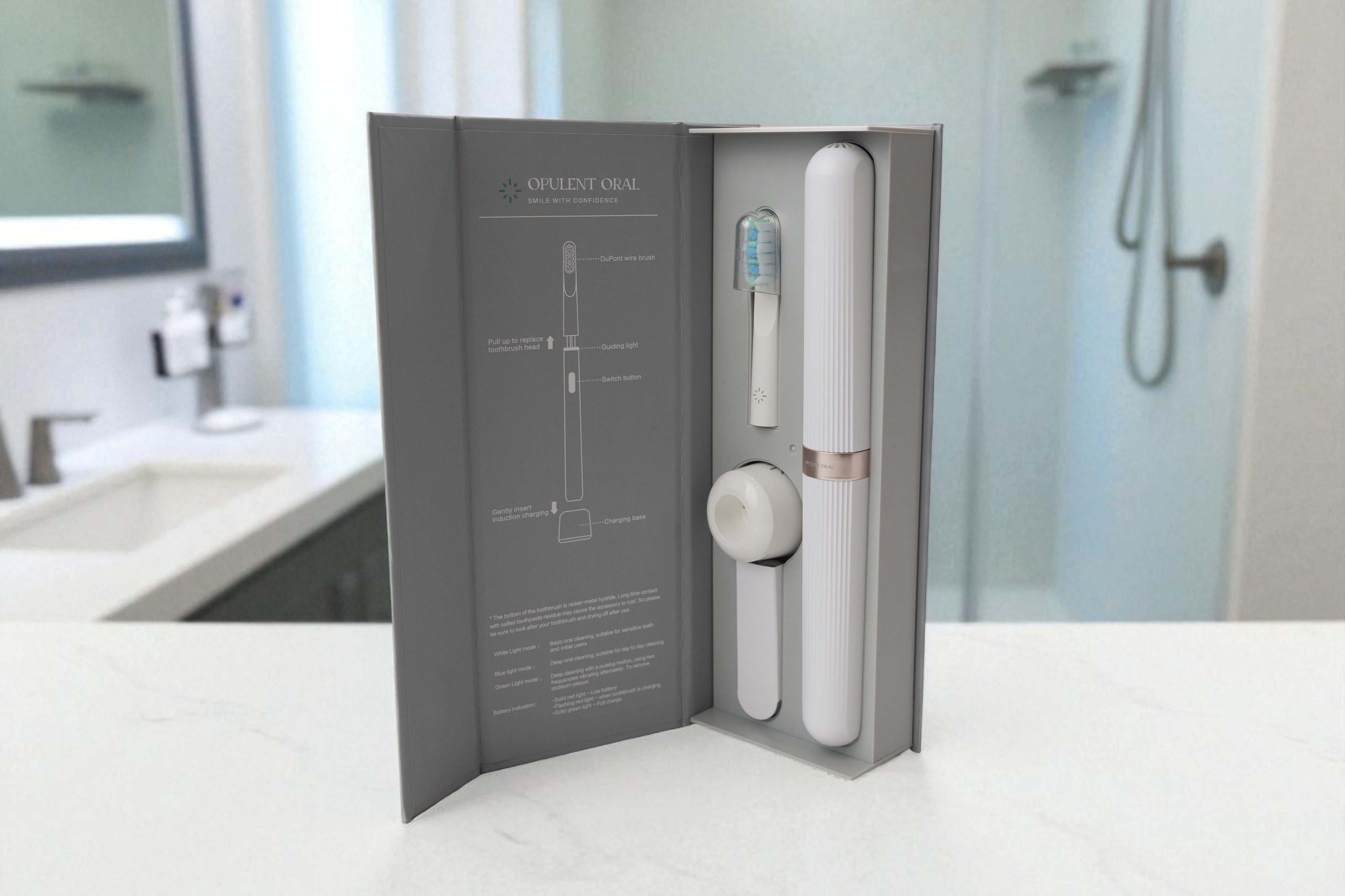 Opulent Oral Aluminium Electric Toothbrush with Travel Case
